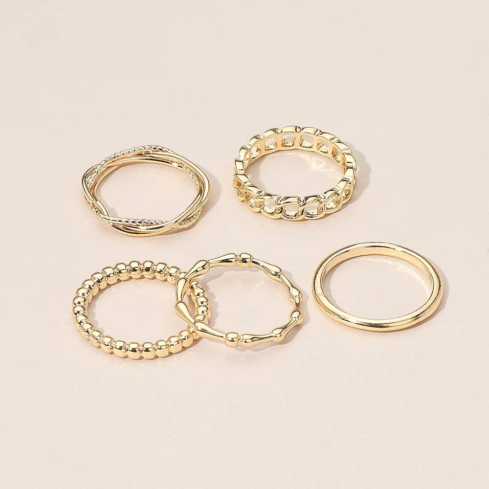 Sensibling Corp. - Vente Anneau/bague à empiler - 5PCS - Bagues Empilables en Métal2