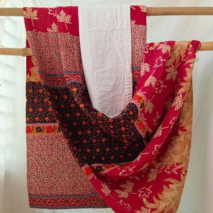 Basha Boutique - Wholesale Quilt - Basha Luxurious Hand Stitched Kantha Queen Bedspreads 6