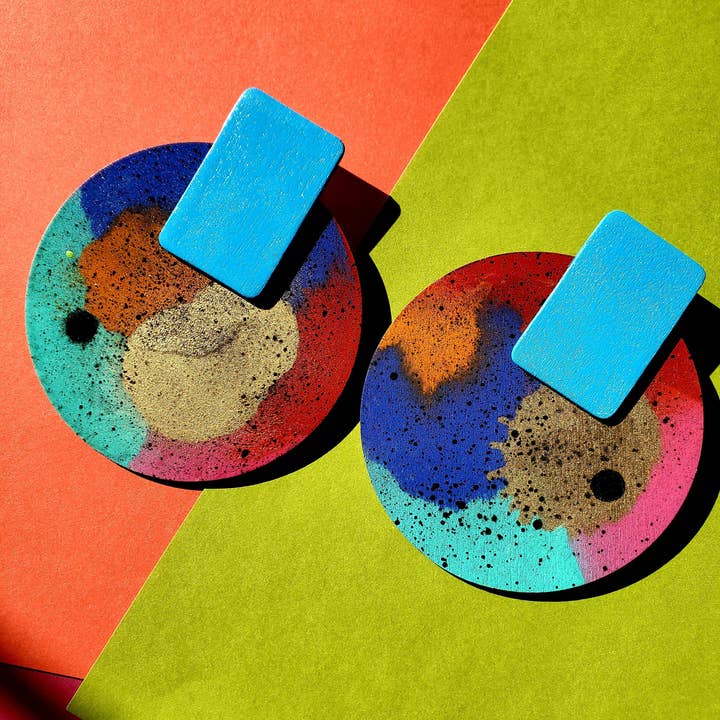 AND-MADE by Hand - Wholesale Dangle Earrings - KELLI - Abstract Stud - 2 Sizes8