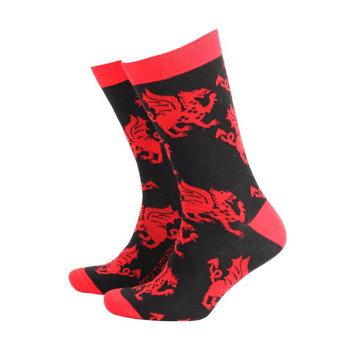 Welsh Dragon - Men's Bamboo Socks for wholesale by Smiling Faces