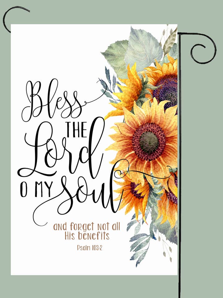 Bénis le Seigneur, ô mon âme, drapeau de jardin pour la vente par Happy Cow Lawn Decor