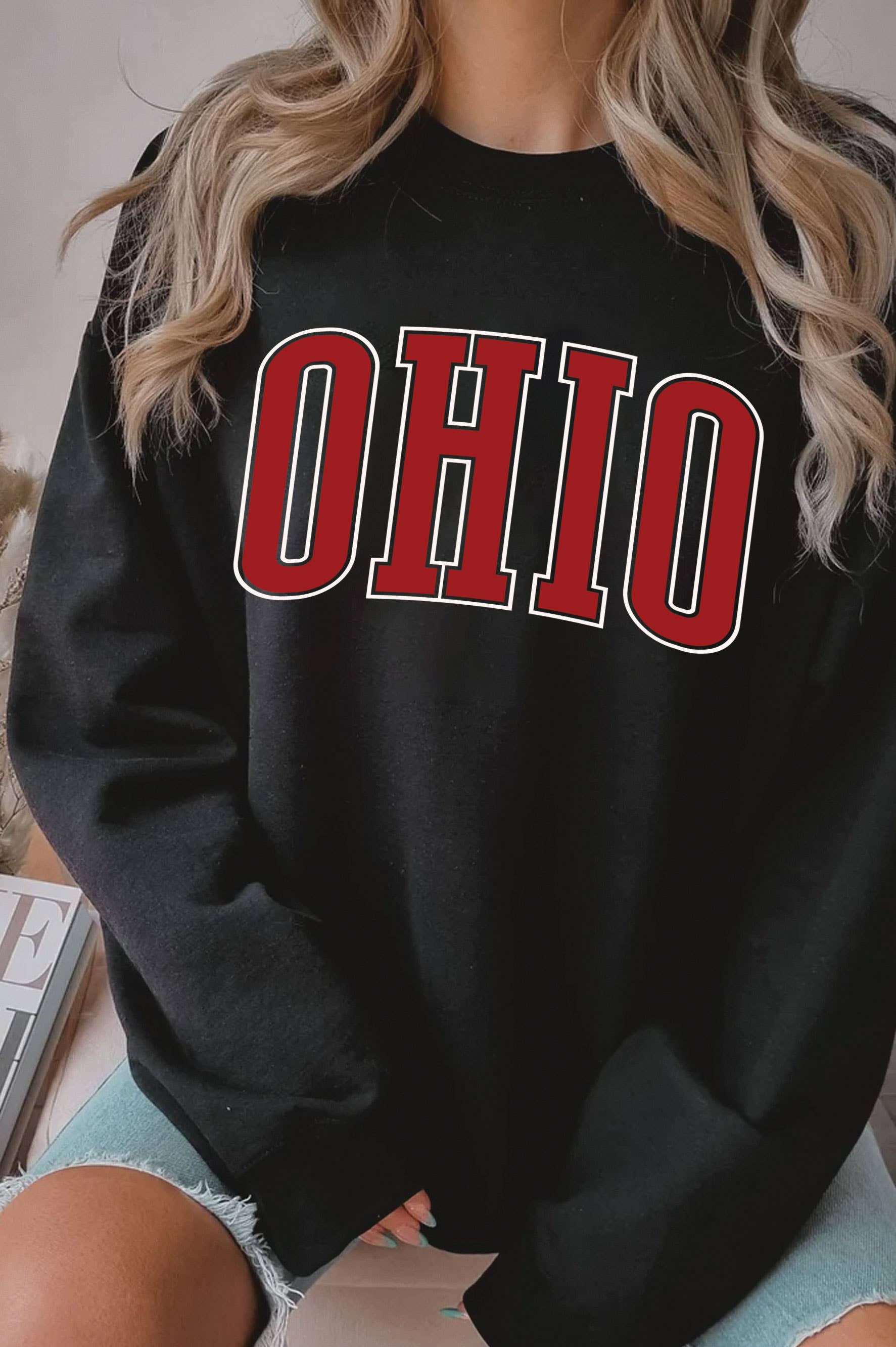 Rustee Clothing - Wholesale Grafisch sweatshirt - Dames - GEBORSTELDE SWEATSHIRTS MET POFPRINT UIT OHIO0