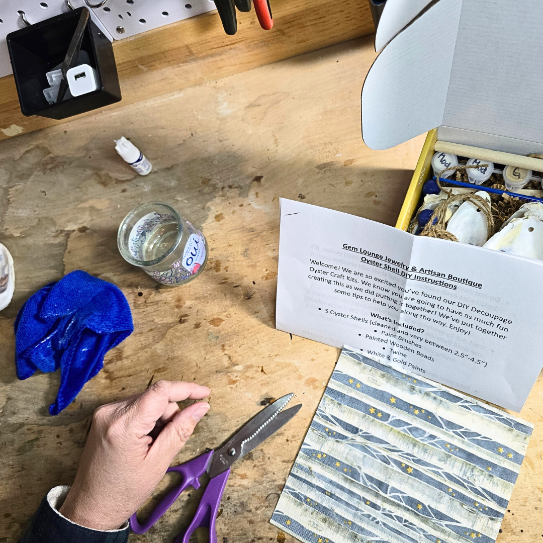 Gem Lounge Jewelry – Großhandel Bastelset – DIY-Bastelset, Decoupage-Austernschalen-DIY-Set6