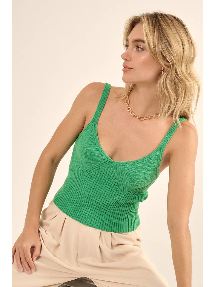 Promesa USA - Wholesale Tank Top - Women's - Solid Scoop Neck Rib Knit Sweater Tank Top