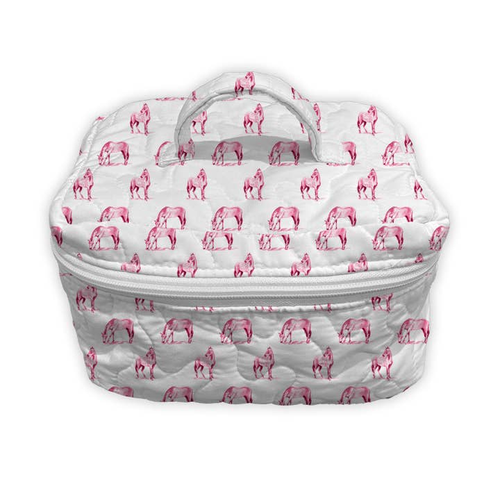 Horse Icon Fuchsia Quilted Travel Case for wholesale by Ida Mae Home