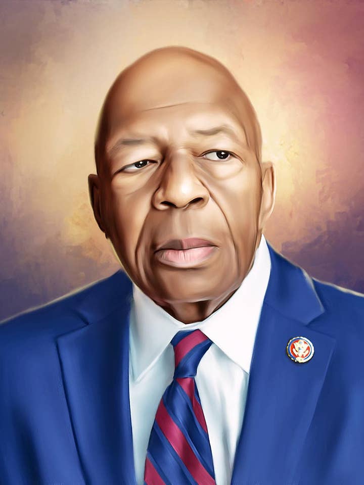 Elijah Cummings - Pittura digitale a olio per la vendita all'ingrosso da parte di Wayne Flint Digital Portraits