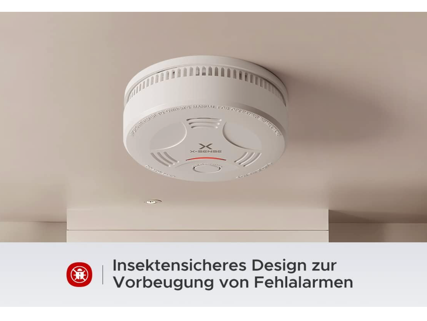 GS Brandschutz - Vendita all'ingrosso  - Rilevatore di fumo X-Sense SD11 con batteria da 10 anni, allarme antincendio TÜV certificato, funzione silenziosa e autotest5