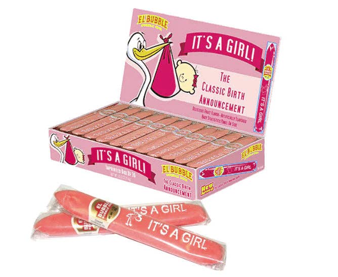I Got Your Candy - Wholesale Chewing Gum - El Bubble Bubble Gum It's a Girl Cigars 0.7oz - 36ct1