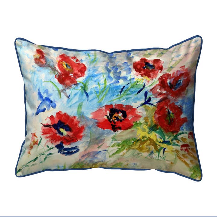 Red Poppies - Pillow for wholesale by Betsy Drake Interiors