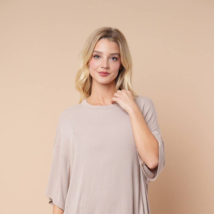 Langarmshirt T10772 aus einfarbigem Strickstoff für den Großhandel von White Birch