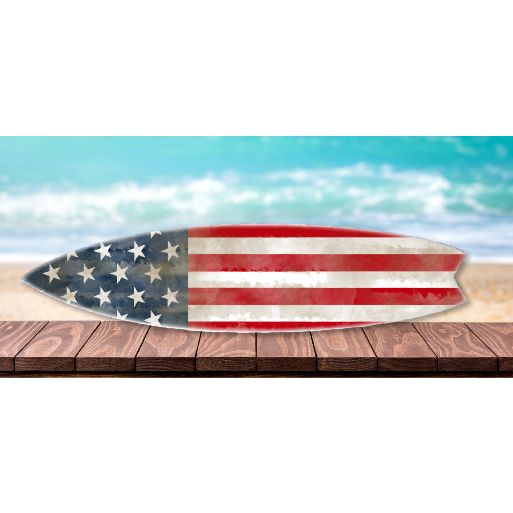 Jarmz Designs – Engroshandel 3D-vægkunst – SURFBRÆT VÆGDEKORATION USA-FLAG2