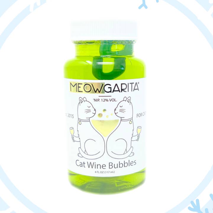 Meowgarita Cat Wine Bubbles Non-Toxic Catnip Bubbles for Cat for wholesale by PetWineShop