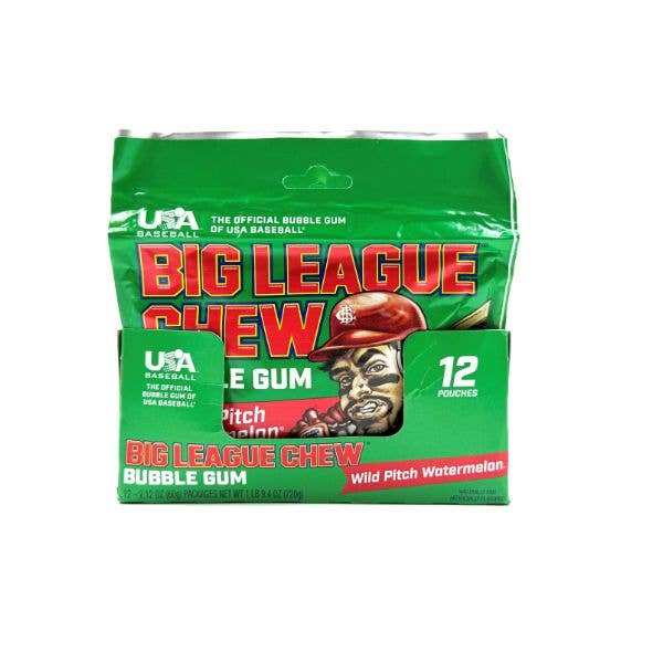 Grandpa Joe's Candy Shop – wholesale Chewing gum – Big League Chew Wild Pitch Watermelon Gum, 12ct Pouches3