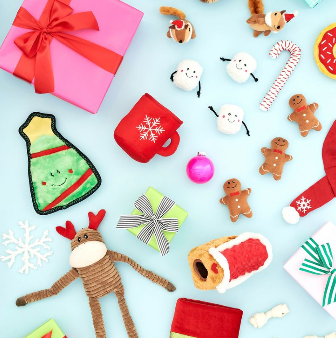 ZippyPaws - Wholesale Pet Plush Toy - Dog - Miniz - Marshmallows (3-pack) - Holiday Dog Toy1