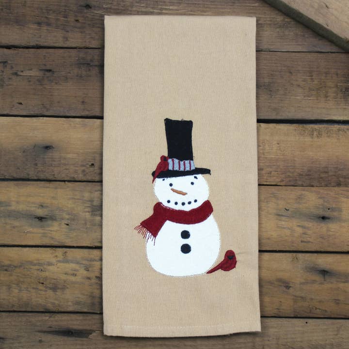 Home Collections by Raghu - Wholesale Tea Towel - Winter Wishes  Nutmeg Towel1
