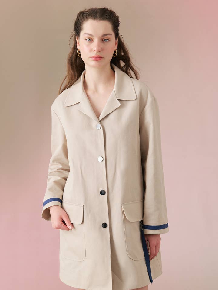 Trenchcoat stickat tyg för wholesale av Roman