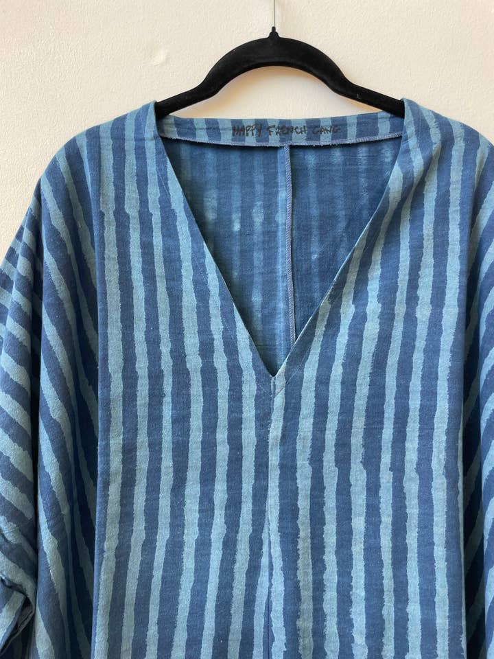 Happy French Gang - Wholesale Dress - Women's - Dress / Tunic Indigo Dark Stripe