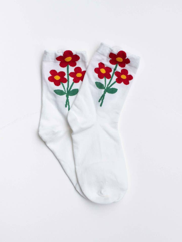 Tiepology - Wholesale Socks - Women's - Retro Bloom Cotton Blend Socks4