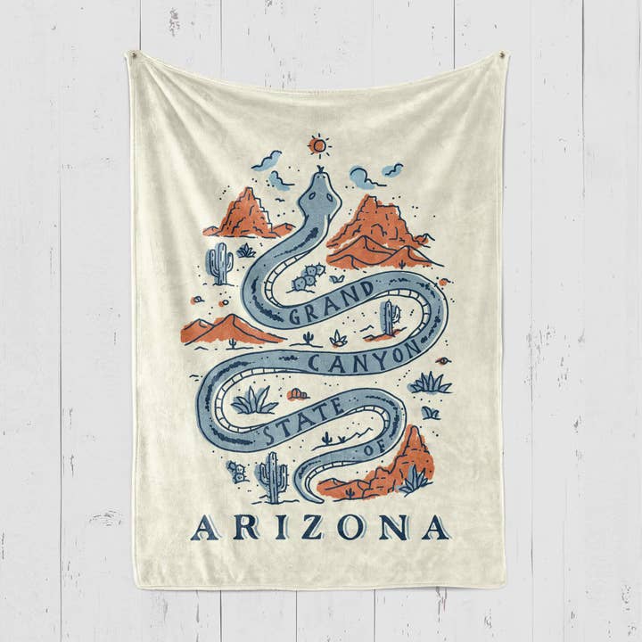 Grand Canyon Snake Arizona Blanket for wholesale by State Bliss