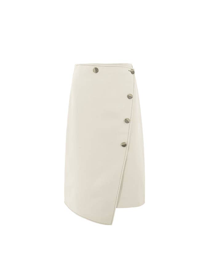 CUBIC – Engroshandel Nederdel - Dame – Asymmetrisk A-line Midi nederdel med ryg slids