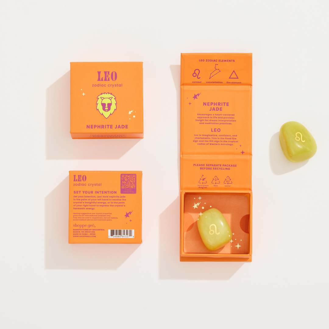 GeoCentral – wholesale Spiritual stone/crystal – Leo Boxed Zodiac Crystal – Nephrite Jade4