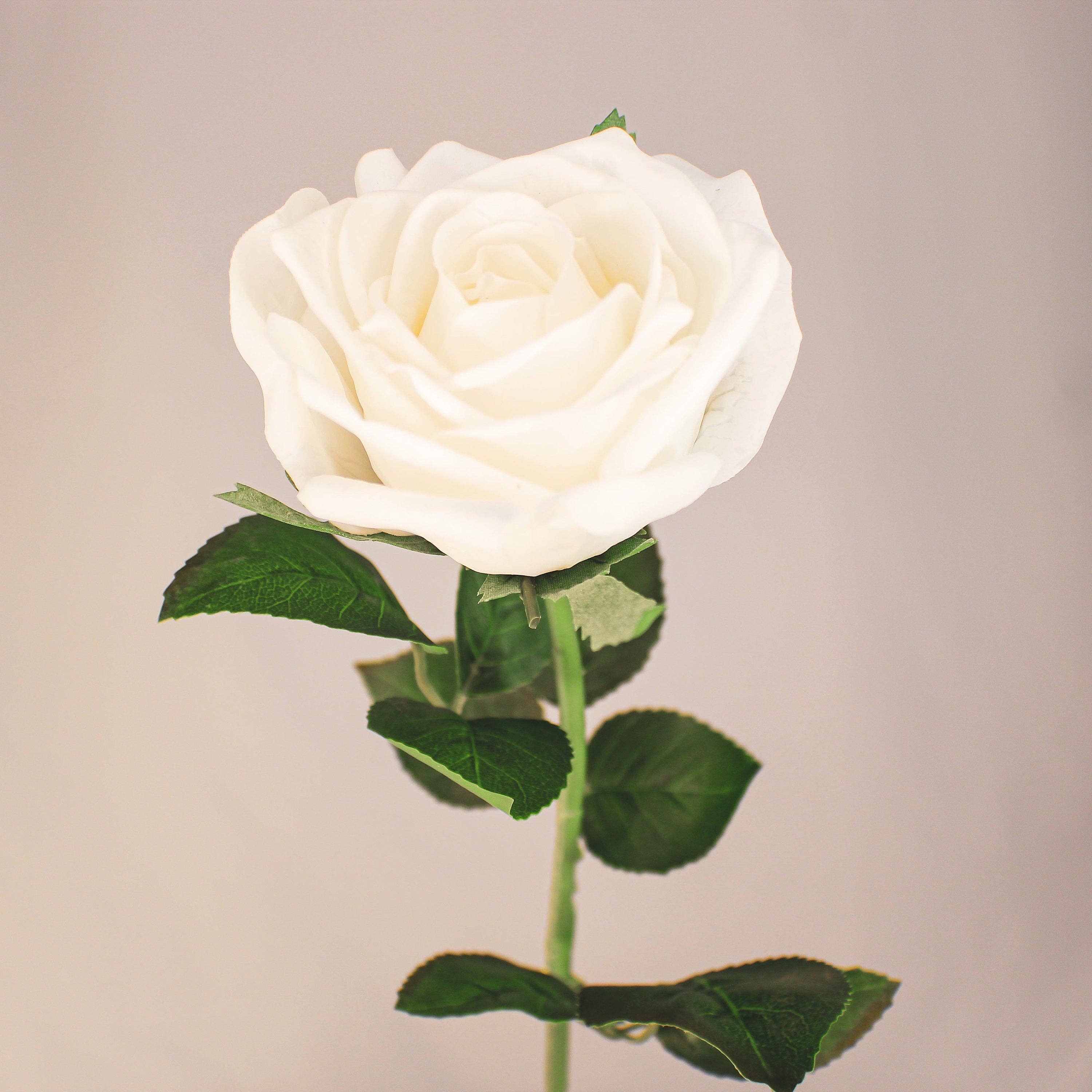 Realistic Artificial Flowers – wholesale Artificial flowers – White Large Real Touch Rose - Realistic Artificial Flowers1