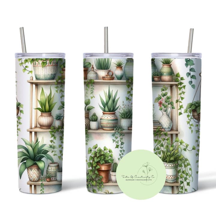 Copo Sublimado de 20oz com Prateleira de Plantas, Lavável na Máquina, Presente para Amantes de Plantas, Presente para Ela por atacado de Taste of Creativity CO.