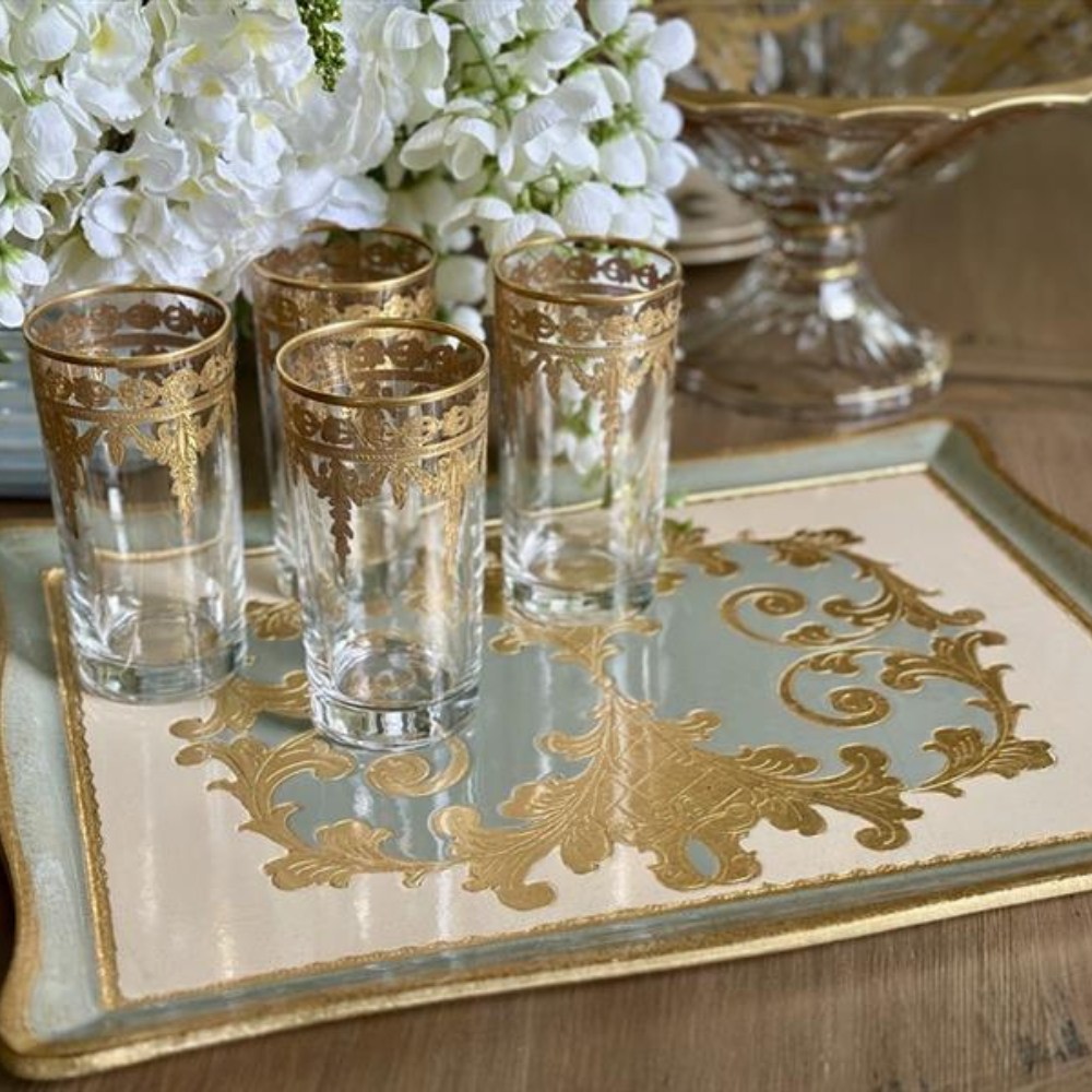 Arte Italica & Crown Linen Designs – wholesale Prydnadsbricka – Florentino Baroque Rektangulär Bricka, Villa Blå1