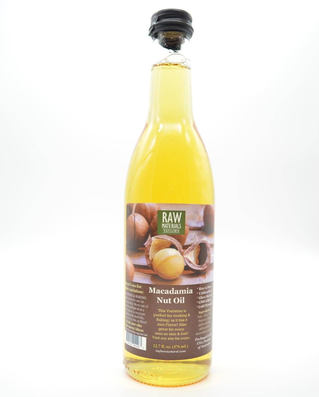 Taylor's Naturals – wholesale Cooking oil – RAW Materials - Macadamia Nut Oil RAW Pure GMO FREE - 12.7oz1