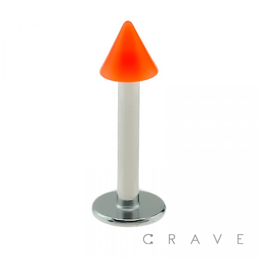 CRAVE - Wholesale Lip Ring - 316L SS LABRET/MONROE WITH SOLID COLOR ACRYLIC SPIKE3