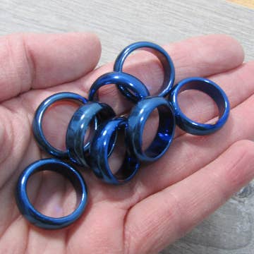 Keystone Crystals - Wholesale Band/Stacked Ring - Hematite Band Rings Set of 50
