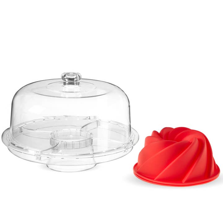 Twine - Wholesale Cake Stand - Multi-Functional Acrylic Serving Platter w/ Bundt Cake Mold