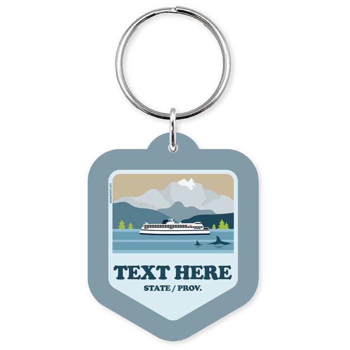 Keychain - AW Cruise Ship Badge for wholesale by Morris Magnets