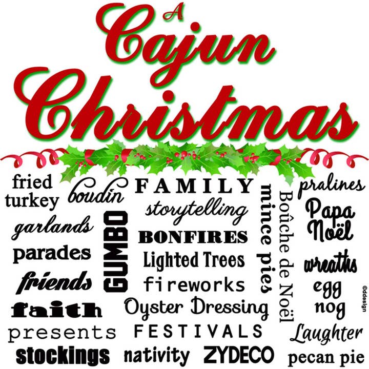 A Cajun Christmas, Home-Decor Kitchen Tea Towel for wholesale by Distinctive Design Wholesale