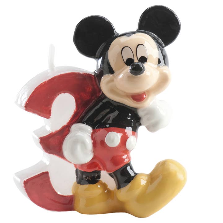 BOUGIE D'ANNIVERSAIRE 3D MICKYE MOUSE | N° 3 | 6,5 CM pour la vente par dekora