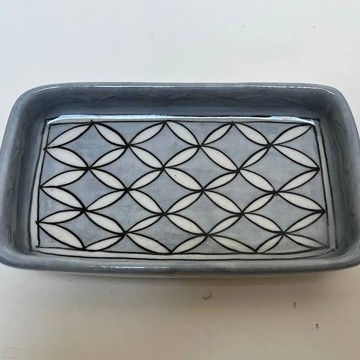 natural habitat - Wholesale Kitchen Soap Dish - Pottery Soap Dish Geo Grey