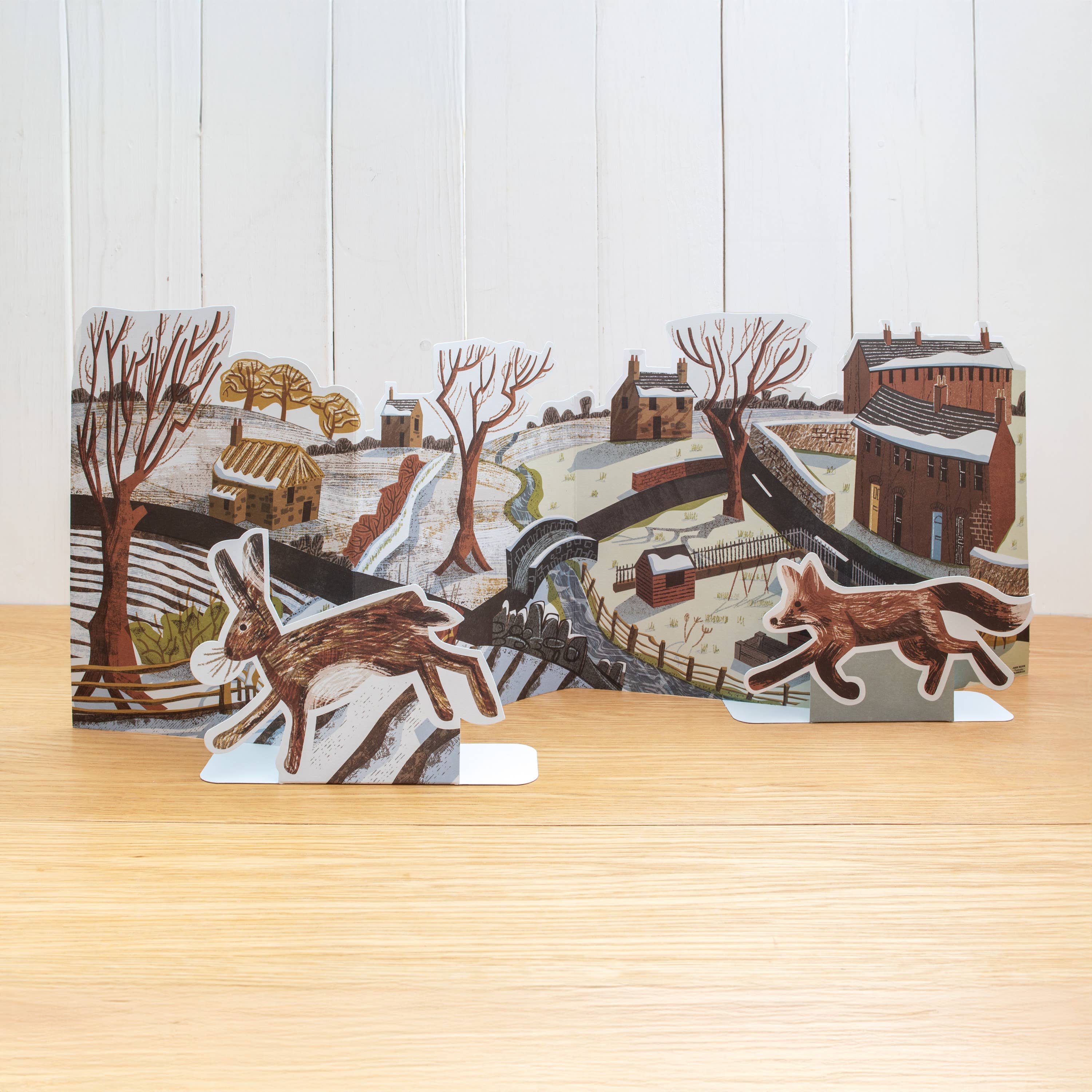 John Bloor Printmaker - Vente Décoration de Noël - Dépliez la scène de Noël hivernale pour votre cheminée.1