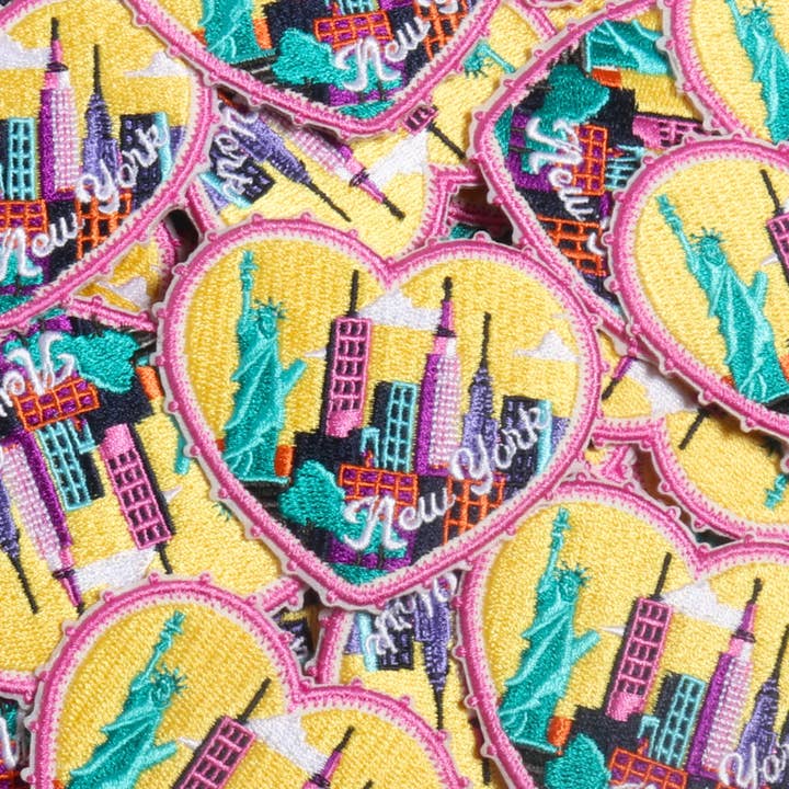 NEW YORK Embroidered Iron-On Patches - Heart for wholesale by David And Young