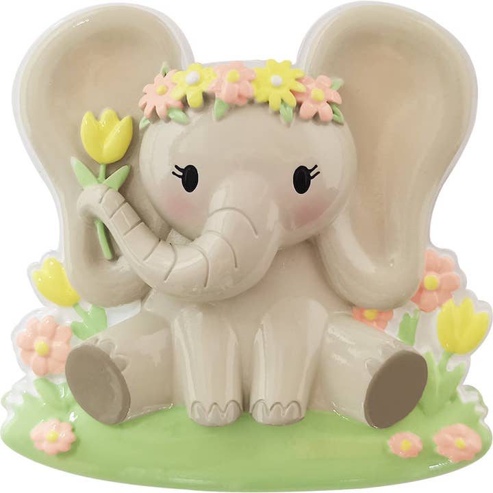Joli ornement personnalisé en forme de bébé éléphant pour la vente par PolarX Ornaments
