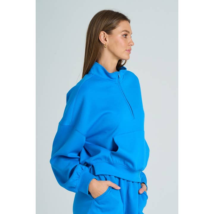 The GREii - Wholesale Sweatshirt - Women's - Mock Neck Half Zip Up Sweatshirt32