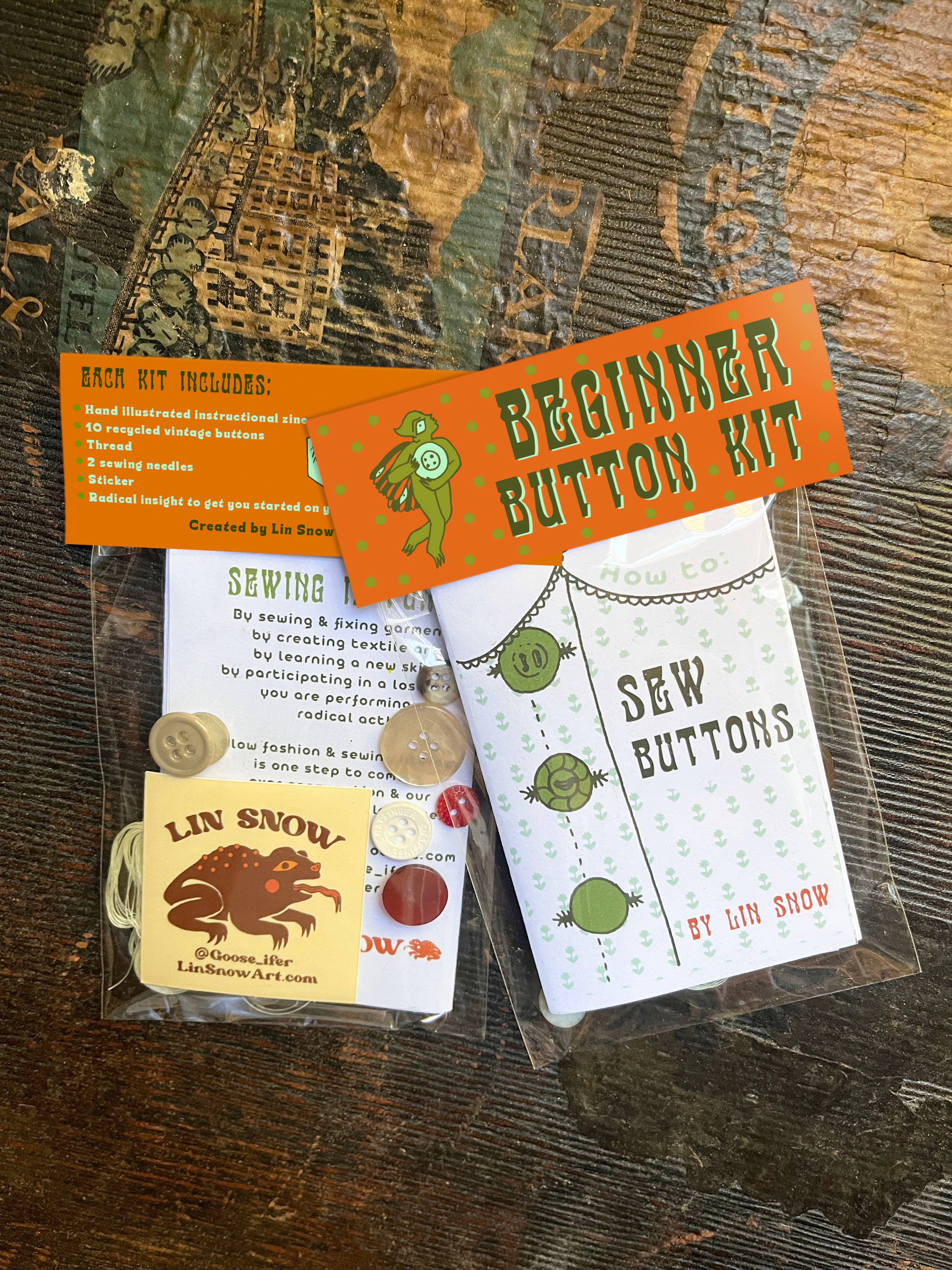 Lin Snow Art – wholesale Craft sewing kit – Button Sewing Kit1