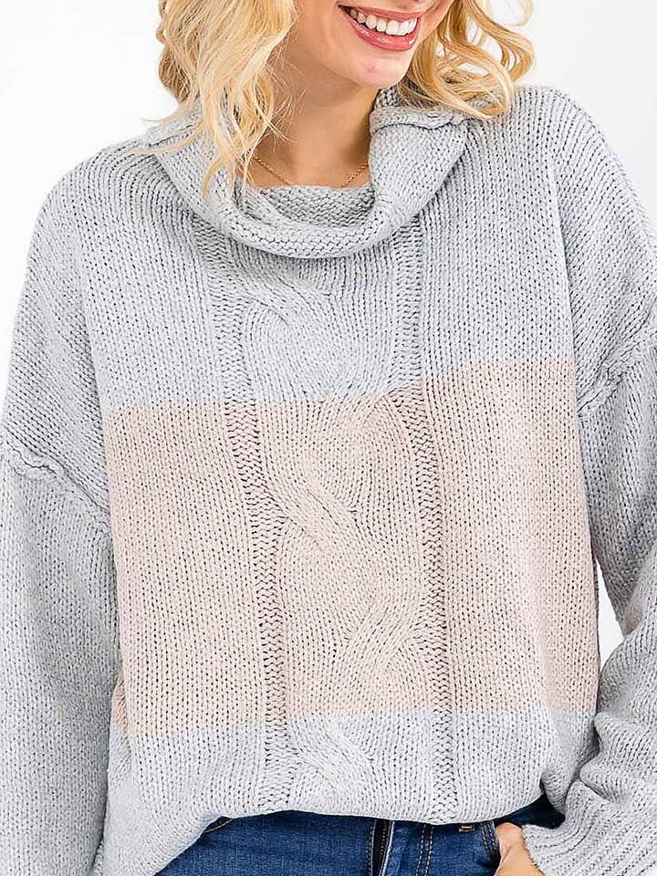 MAGLIONE A COLLO ALTO A BLOCCHI DI COLORE per la vendita all'ingrosso da parte di ROUSSEAU