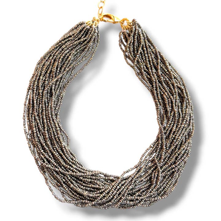 Khaki Zaad Parel Multi Ketting voor wholesale door Dina Mackney