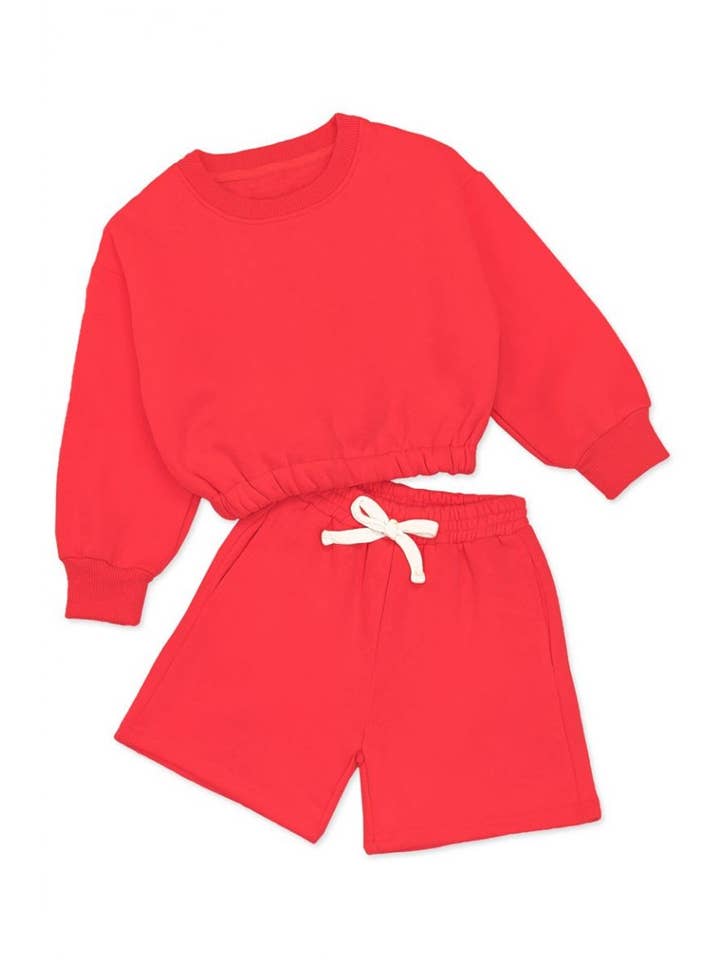 GKSS-22-3001B Girl's 2pc Short Jog Set for wholesale by Cutie Patootie Clothing