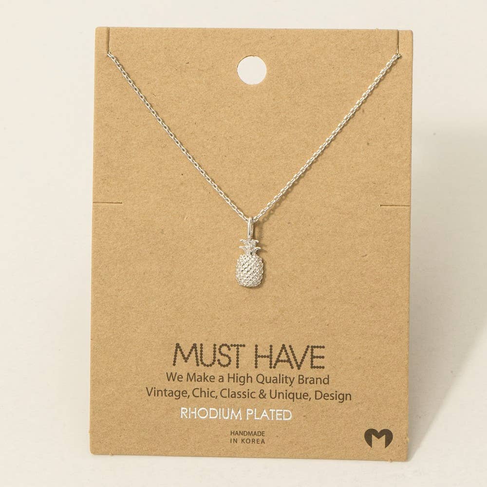 Fame Accessories - Wholesale Pendant/Charm Necklace - Gold Dipped Pineapple Pendant Necklace5
