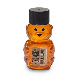 2 oz Raw Honey Bear for wholesale by Ioway Bee Farm