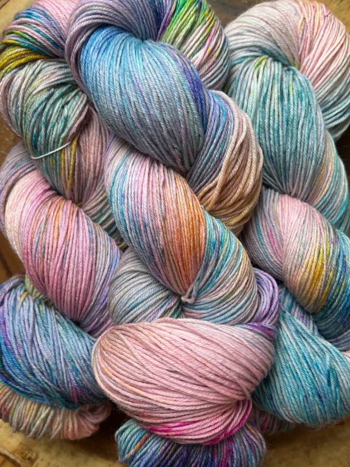 Hand-Dyed Merino Wool Yarn - Soft and Durable Yarn for Knitting and Crocheting | Indie Dyed Merino Wool | Fingering | Carnival for wholesale by Honey and Clover Knits, LLC