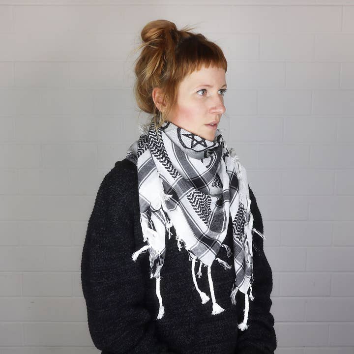 Tribal Trade GmbH – wholesale Scarf – Unisex – Palituch - Pentagram White - Black - Kufiya PLO cloth6