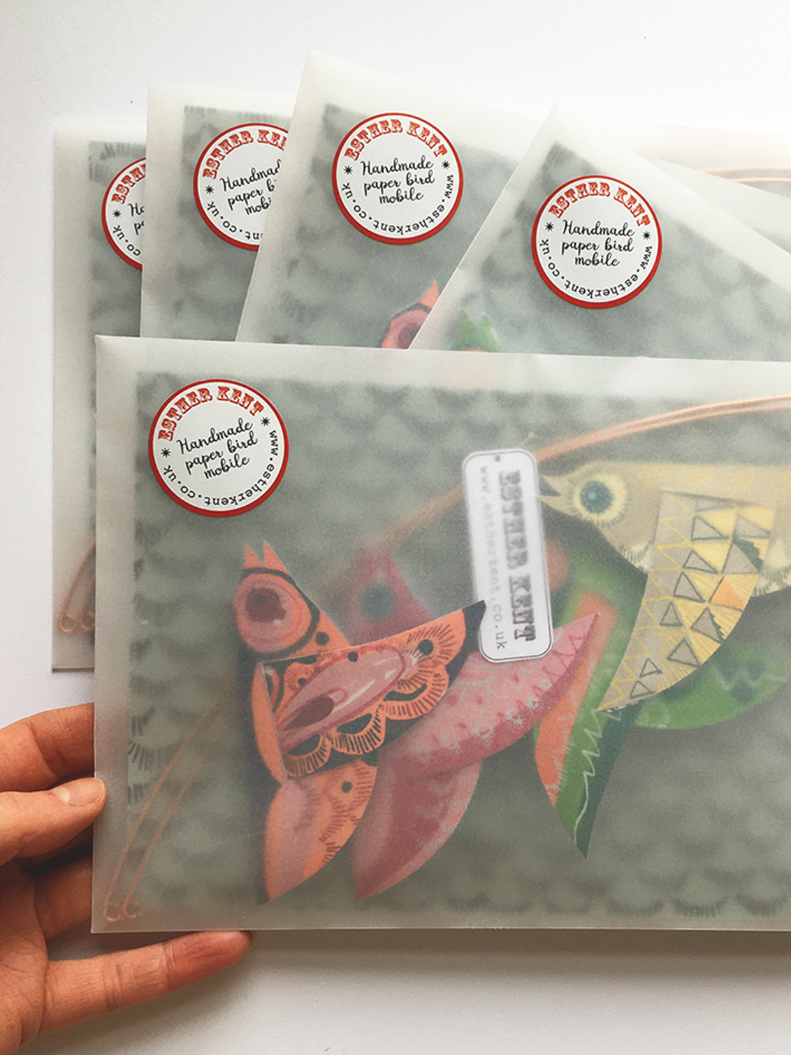 Esther Kent Design – wholesale Mobile – Handmade Colourful Paper Birds Mobile2