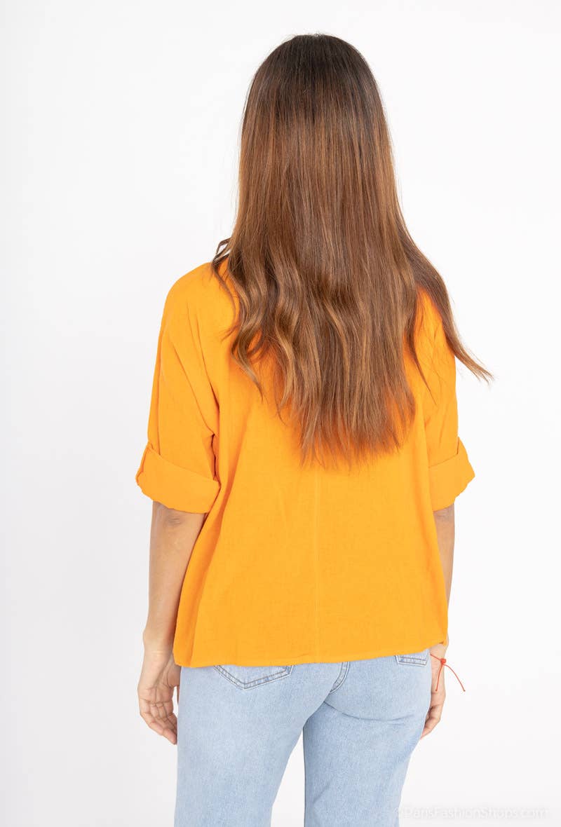 LINEN & COTTON HOUSE – Engroshandel T-shirt – til kvinder – Crop-top i bomuld og hør, bedst sælgende model 101118